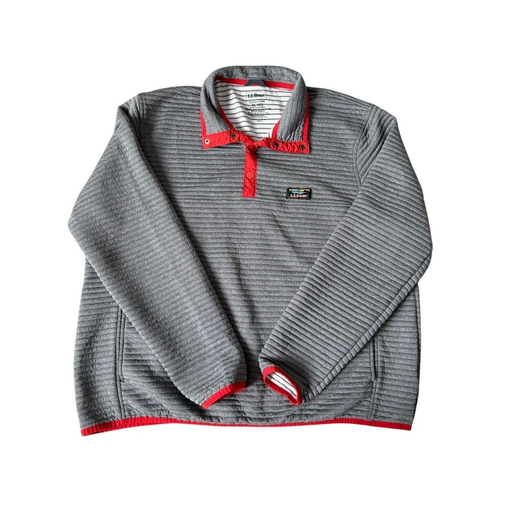 Ll Bean Allright Pullover Slightly Fitted Gray Si… - image 2